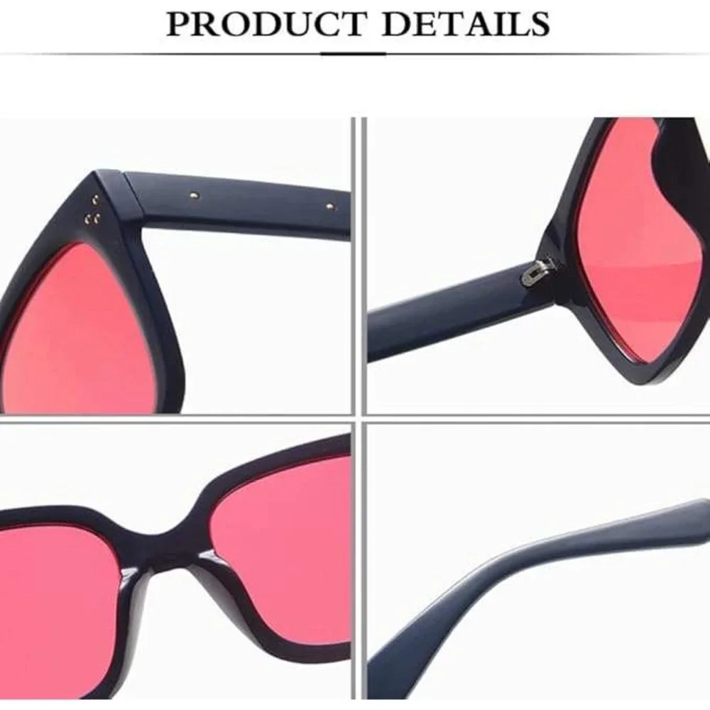 Square Sunglasses Red Lens Fashion Trendy Designer Sun‎ Glasses Oversized Lentes